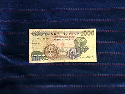 RARE VINTAGE 2003 GHANA 1000 CEDIS BANKNOTE