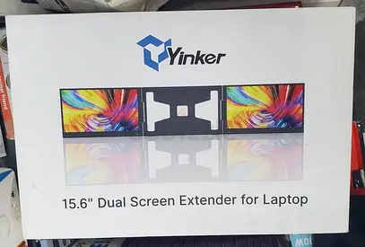 Yinker Laptop Screen Extender, 15.6" Triple Portable Monitor, Ultra-Slim 1080P FHD IPS, 360° Rotatio