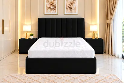 New double size bed upholstered bed frame padded headboard twin size bed black twin bed with storage