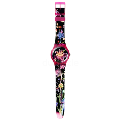 Floral Pink Swatch Analog Women's Watch - Lightweight, Decorative