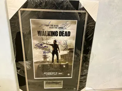 Signed walking dead poster by the whole cast