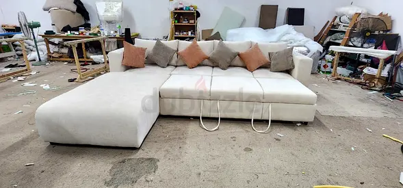 Premium Quality Cotton fabric Luxury L shape Sofa Bed Available