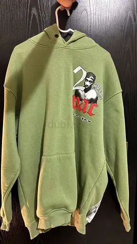 Green graphic hoodie with front pocket