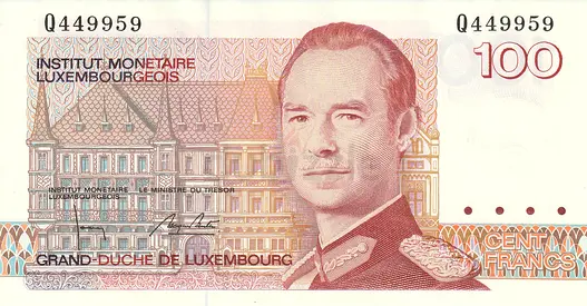 LUXEMBOURG 100 FRANC BANKNOTE 1993