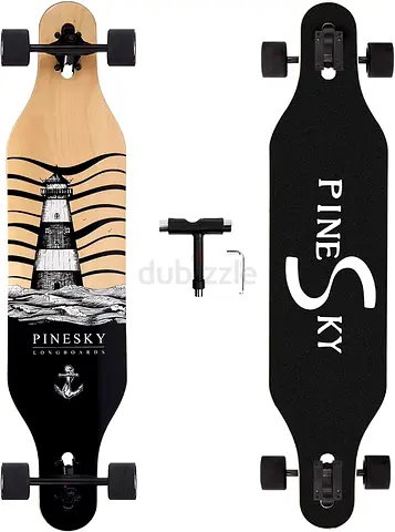 41 Inch Longboard Skateboard 8 Ply Natural Maple Complete Skateboard
