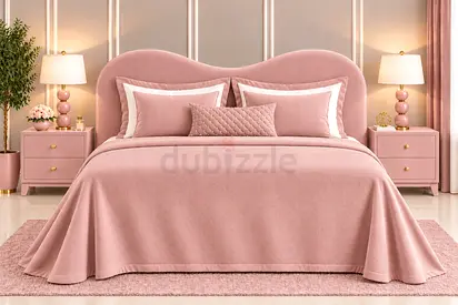 New Blush Pink Velvet king Bed Frame with storage bed - modern king size bed