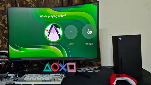 Xbox series x with charging station and cyberpunk