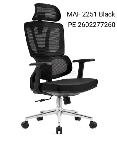 Ergonomic Mesh Office Chair with Headrest - Black (MAF 2251)
