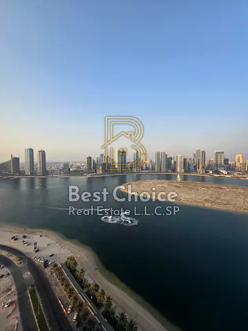 3-Bedroom Apartment with a Sea View for Annual Rent in Al Marwa Tower 3 – Al Khan, Sharjah - Kitche