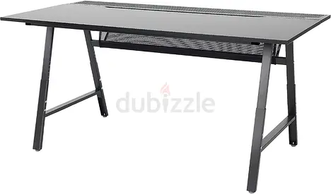 Modern black metal study desk with mesh shelf — sturdy office table UTESPELARE gaming desk black