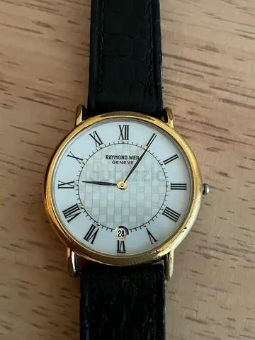 Vintage Raymond Weil Geneve Classic Men's Gold-Tone Dress Watch with Date