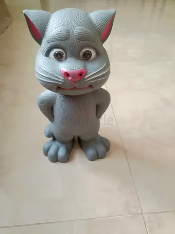 Ai touch sensitive Talking Tom plush/figure toy - gray cat figure, used