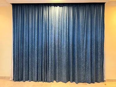 Blue Blackout Curtains with Sheer Curtains & Tiebacks