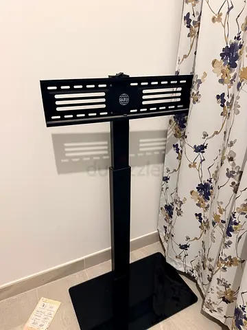 Free-standing TV floor stand mount with glass base - fits 32-65 inch TVs