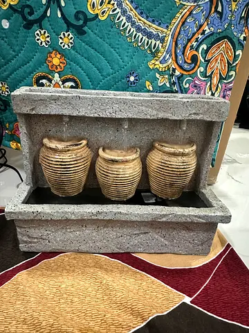 Tabletop Cascading Stone Fountain with Three Spouts - Decorative Indoor Fountain