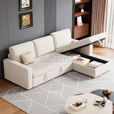 New premium high quality L shaped 3 seatar sofa cum bed with storage