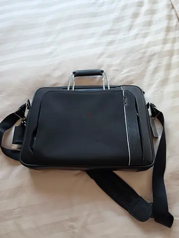 Tumi Slim Laptop Briefcase – Black Ballistic Nylon & Leather