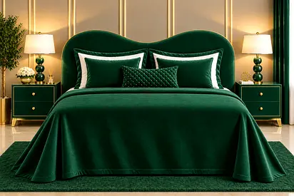 New Emerald Green Velvet King Bed with storage modern luxury king size bed
