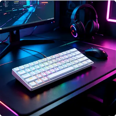 Compact RGB Mechanical Keyboard - White Tenkeyless