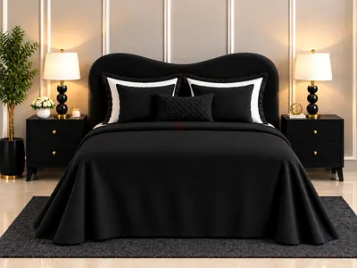 New Black upholstered queen bed with modern storage bed and luxury Queen size bed
