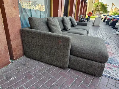 Top ____ quality Crate&Barrel Lounge Deep feather filled L Shape Sofa