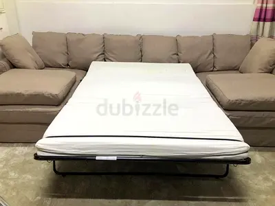 U-shape sofa bed with storage boxes