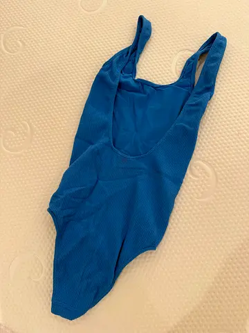 Blue one-piece women's swimsuit