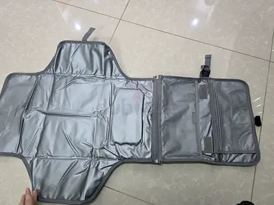 Portable Foldable Baby Changing Mat with Storage Pockets - Grey