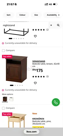 IKEA SONGESAND brown bedside table / nightstand
