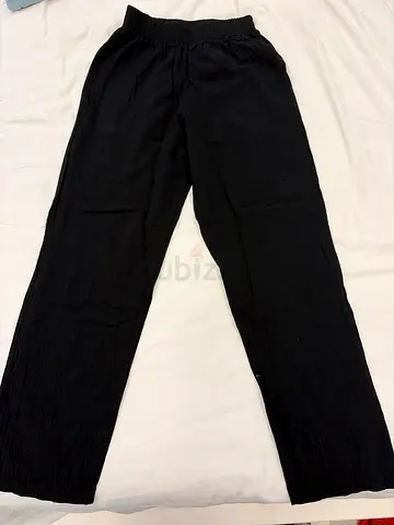 Black casual elastic-waist trousers, men's size (good condition)
