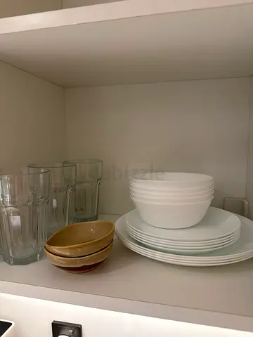Set of Plates, Bowls and Glasses - White Crockery Collection