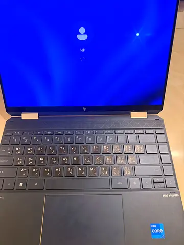HP EliteBook x360 laptop — battery health report shown, good condition