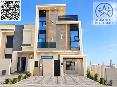 Brand-new villa for sale in Al Helio 2, featuring 5 master bedrooms and 3 living areas; freehold ow