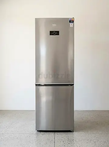 Beko Stainless Steel Bottom Freezer Refrigerator - Good Condition