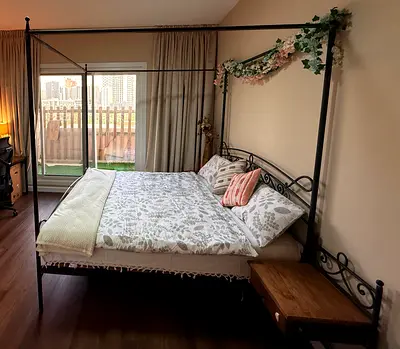 King size iron canopy bed in only Aed 1900
