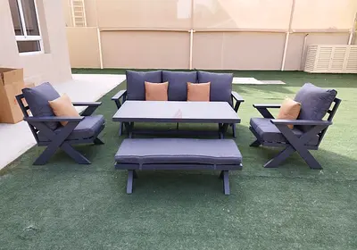 Dark Grey Color Super High Quality Aluminium Outdoor Garden Sofa Set