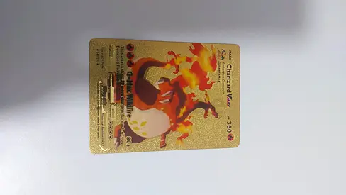 Gold Charizard VMax Collectible Pokémon Card (Holographic)