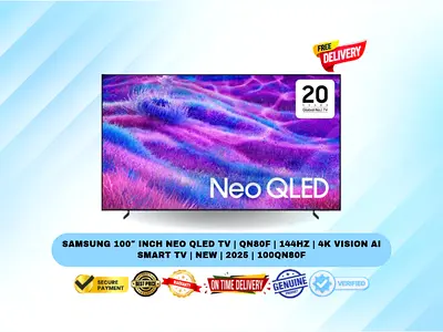 Samsung 100″ Inch Neo QLED TV | QN80F | 144Hz | 4K Vision AI Smart TV | New | 2025 | 100QN80F