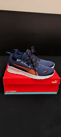 Puma navy & orange men's running shoes - size 42 EUR/ 8 UK, new