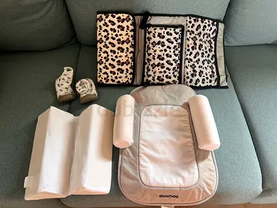 Newborn changing pad and cushions
