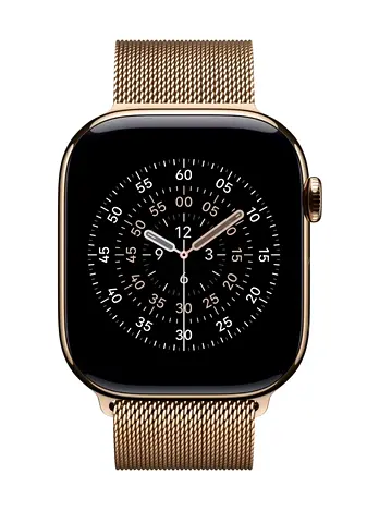 Apple Watch Series 11 46mm Gold Titanium Milanese loop TDRA