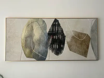Gold frame Abstract art piece for sale