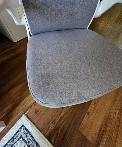 Grey Fabric Dining/Desk Chair — Used, Some Stains