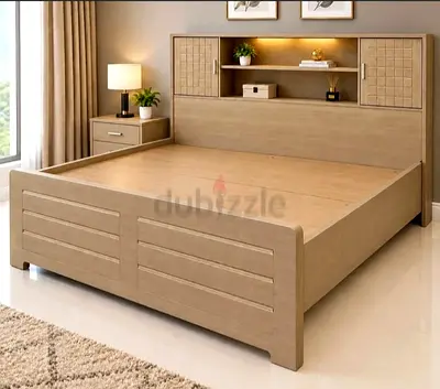 Brand new Wooden king size Bed Frame with Built-in Headboard Storage -