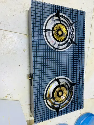 Two-burner glass top gas stove (used) - good working condition