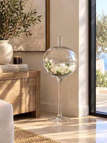 Glass decor with orchid