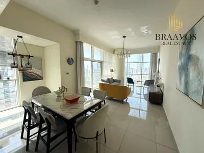 شقة مفروشة بغرفتي نوم | إطلالة على وسط المدينة | Reef Residence JVC