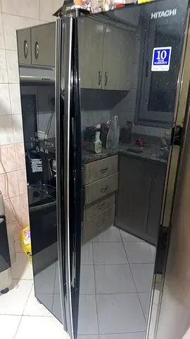 Black Side-by-Side Refrigerator - Good Working Condition