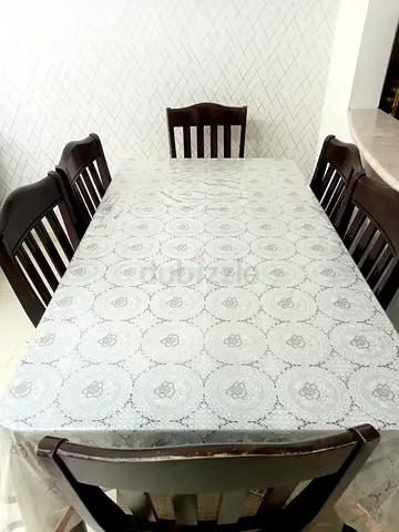 Wooden 6-Seater Dining Table with Chairs