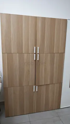 IKEA PAX-style Tall Wooden Wardrobe / Storage Cabinet - 6 magnetics Doors & 12 Shelves.